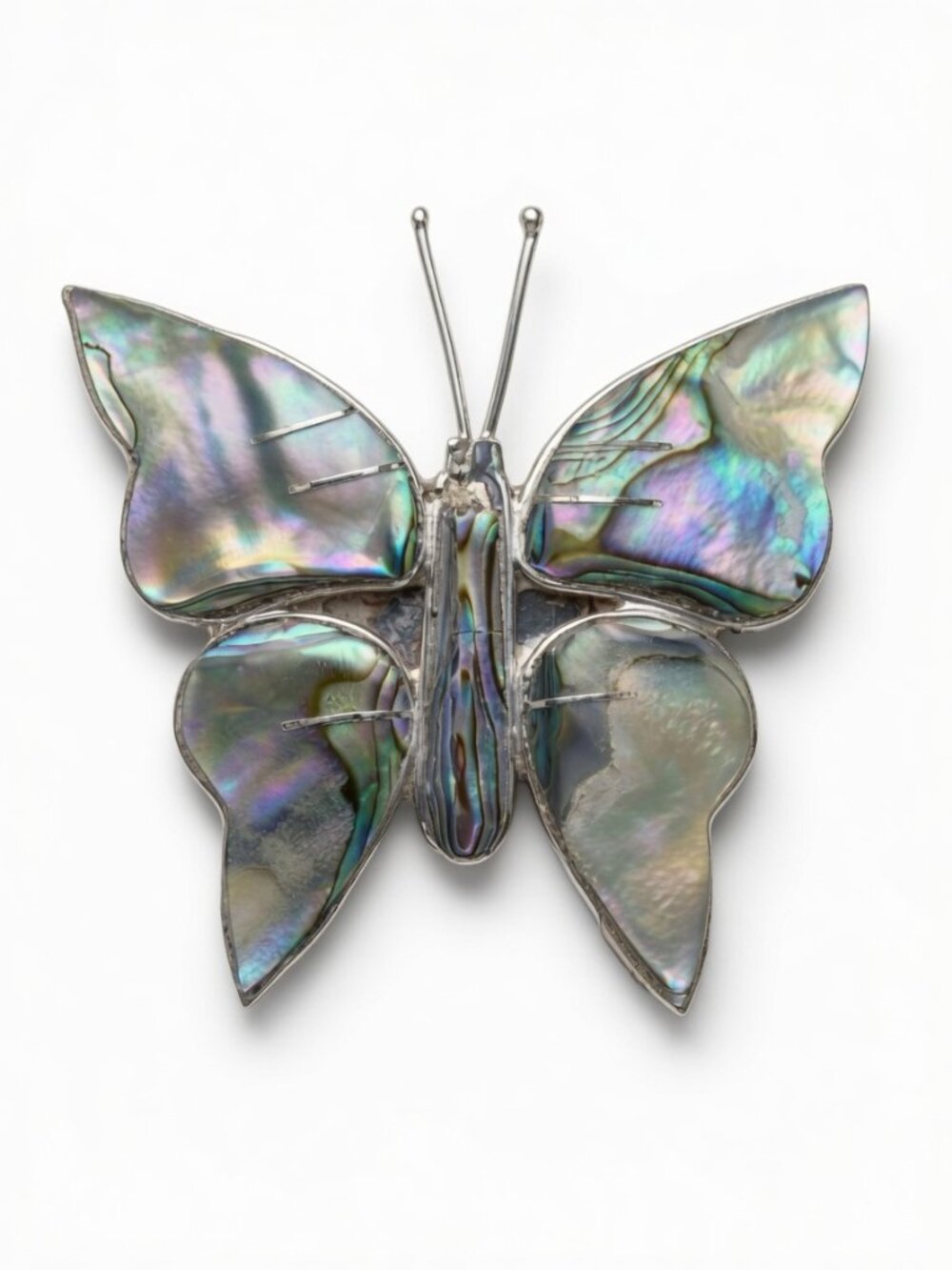 TAXCO SOLID STERLNIG SILVER VINTAGE Abalone pin / BROOCH